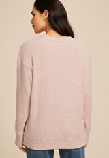 Brushed Waffle Tunic Sweatshirt, C6578, small
