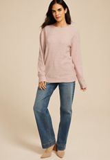 Brushed Waffle Tunic Sweatshirt, C6578, small