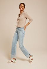 m jeans by maurices&trade; High Rise Relaxed Straight Frayed Hem Ankle Jean, C3337, small