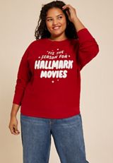 Plus Size Hallmark Movies Relaxed Fit Sweatshirt, , small