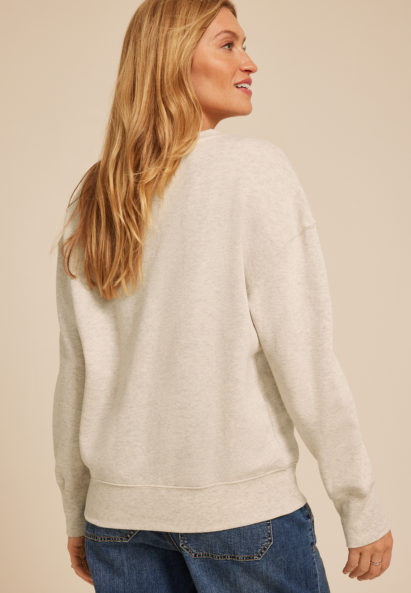 Hot Cocoa Weather Relaxed Fit Sweatshirt, OATMEAL HEATHER, large