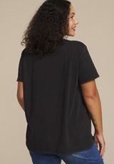 Plus Size Music is Medicine Oversized Fit Graphic Tee, BLACK, small