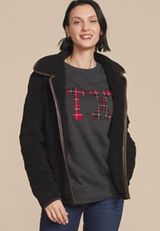 Plus Size State Plaid Crew Neck Sweatshirt, , small