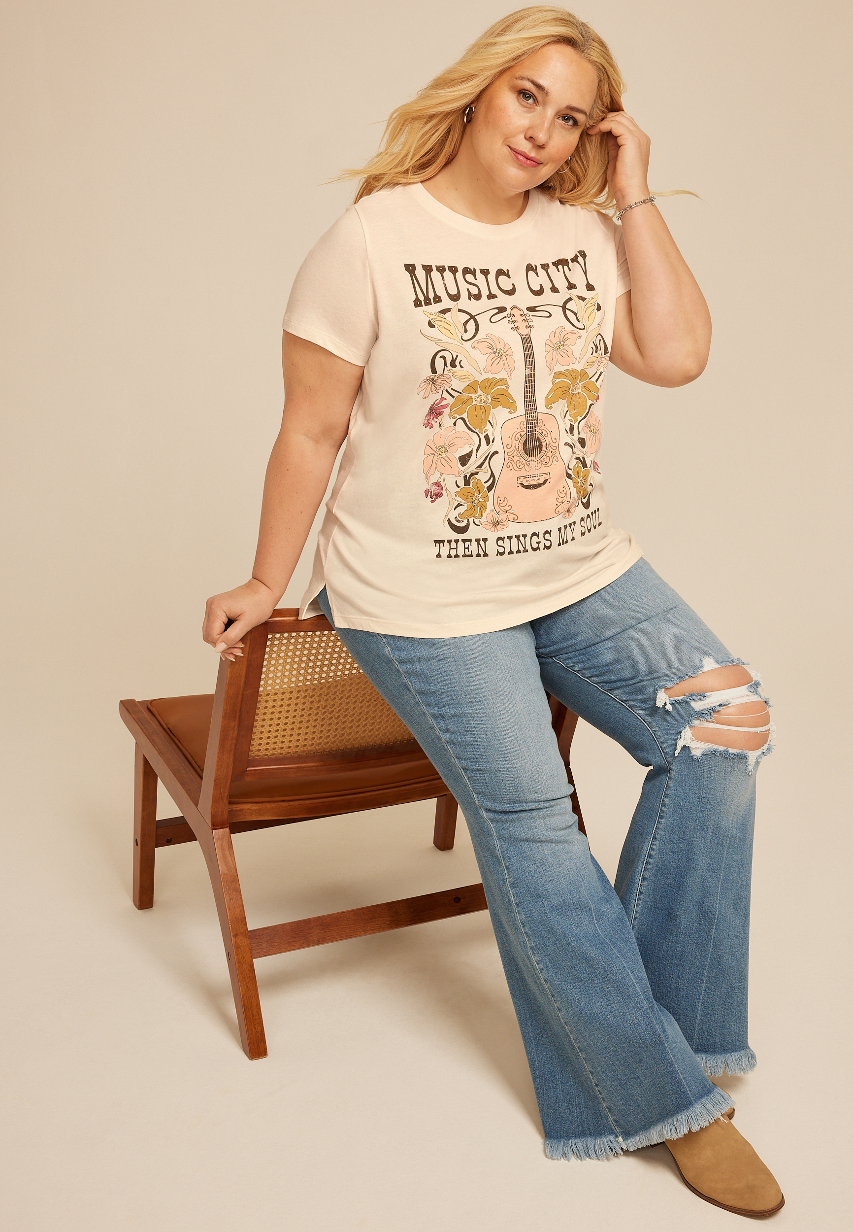Plus Size Music City Classic Fit Graphic Tee, C2789, large