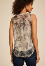 Atwood Sheer Metallic Floral Tank Top, , small