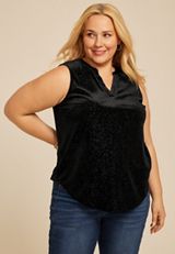 Plus Size Atwood Velvet Shimmer Tank Top, , small