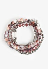 4 Pack Purple Beaded Stretch Bracelet Set, C725, small