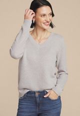 Metallic V Neck Sweater, C9394, small