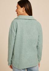Quarter Zip Sherpa Tunic Sweatshirt, C9826, small