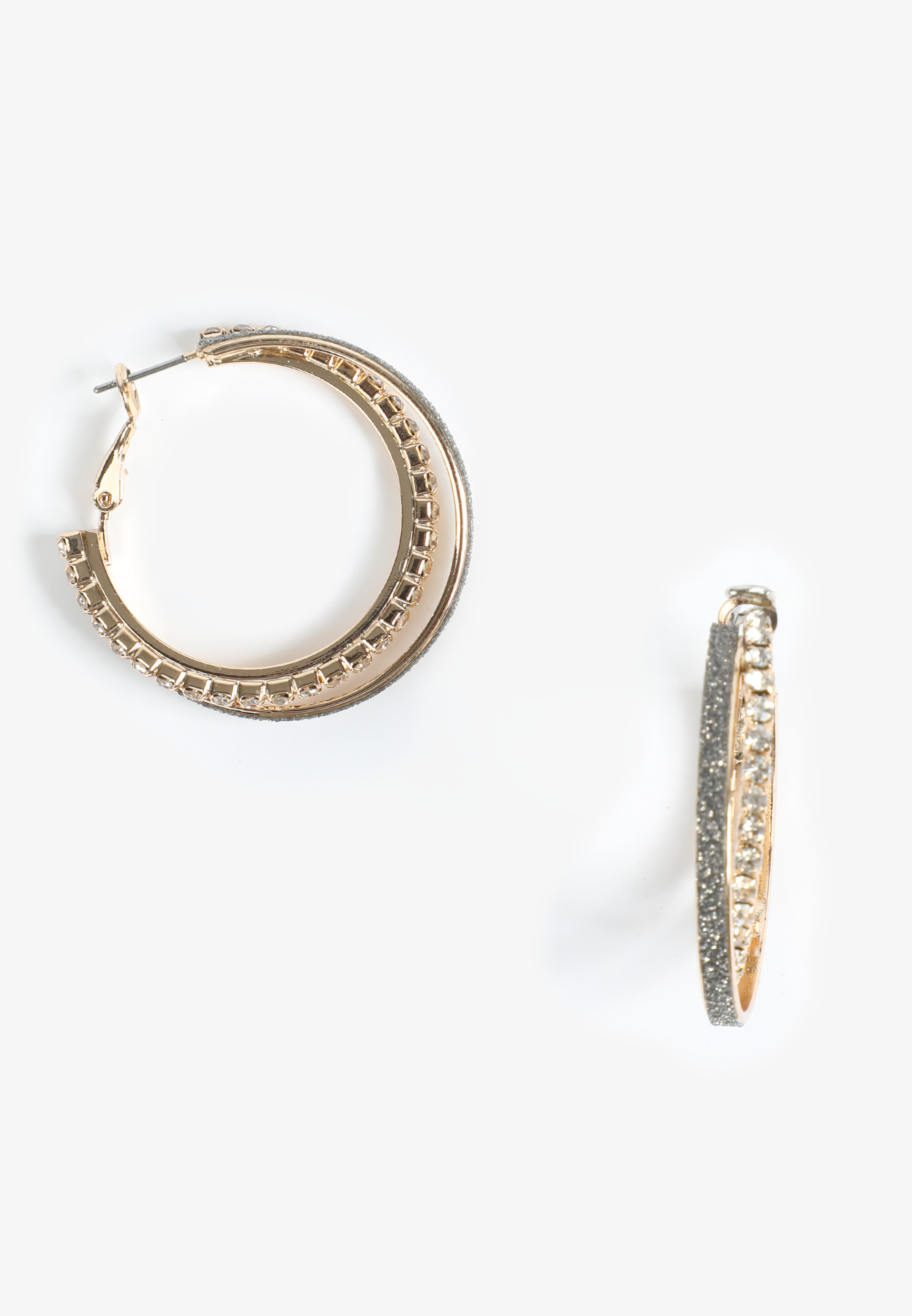 Intertwined Sparkle Hoop Earrings, C5967, large