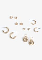 6 Pack Gold Earring Set, C605, small