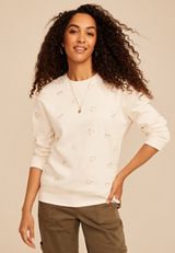 Gold Foil Hearts Crew Neck Sweatshirt, C223, small