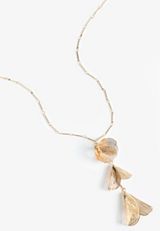 Gold Dimensional Petal Necklace, GOLD, small