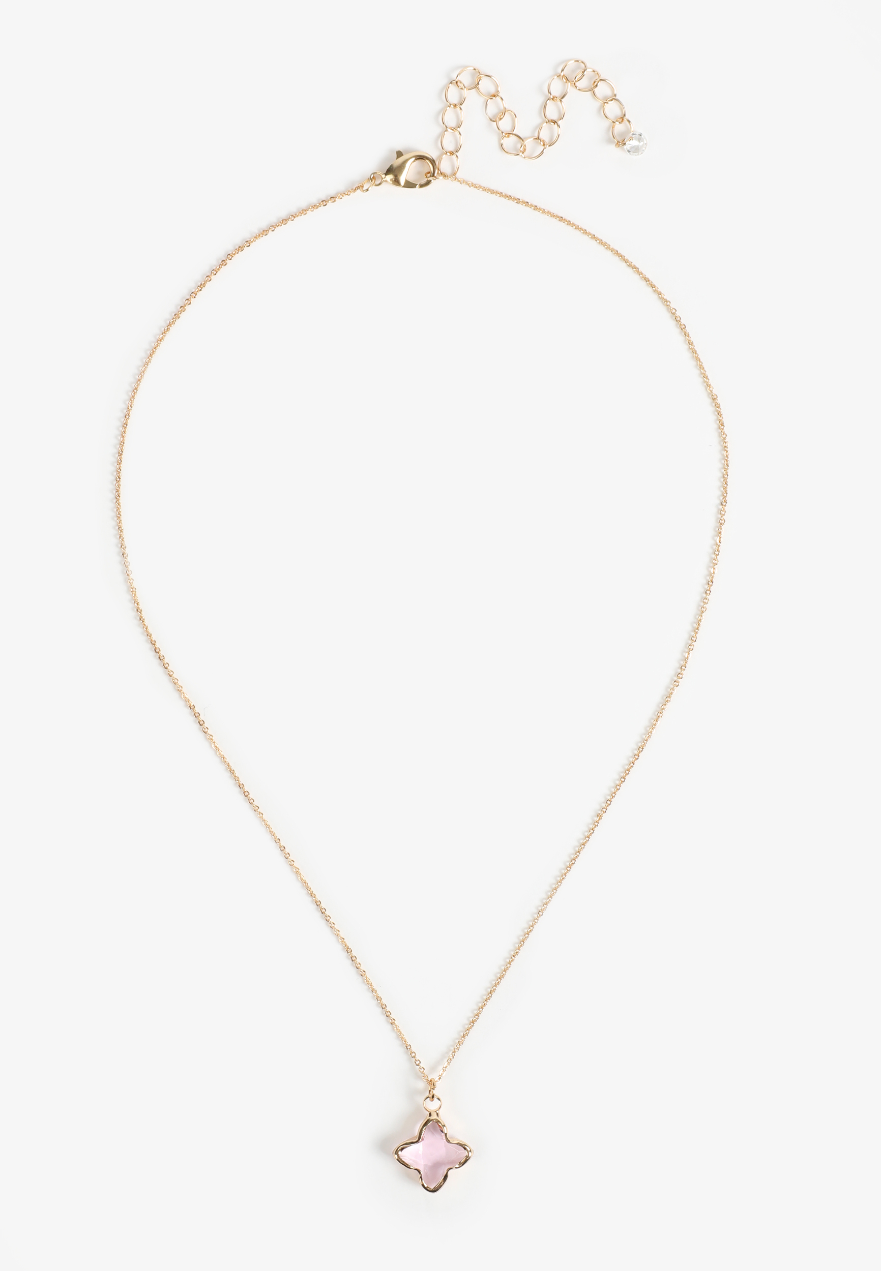 Amethyst Stone Dainty Necklace, PINK, large