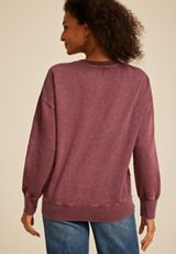 Studio Y Embellished Crewneck Sweatshirt, BURGUNDY, small