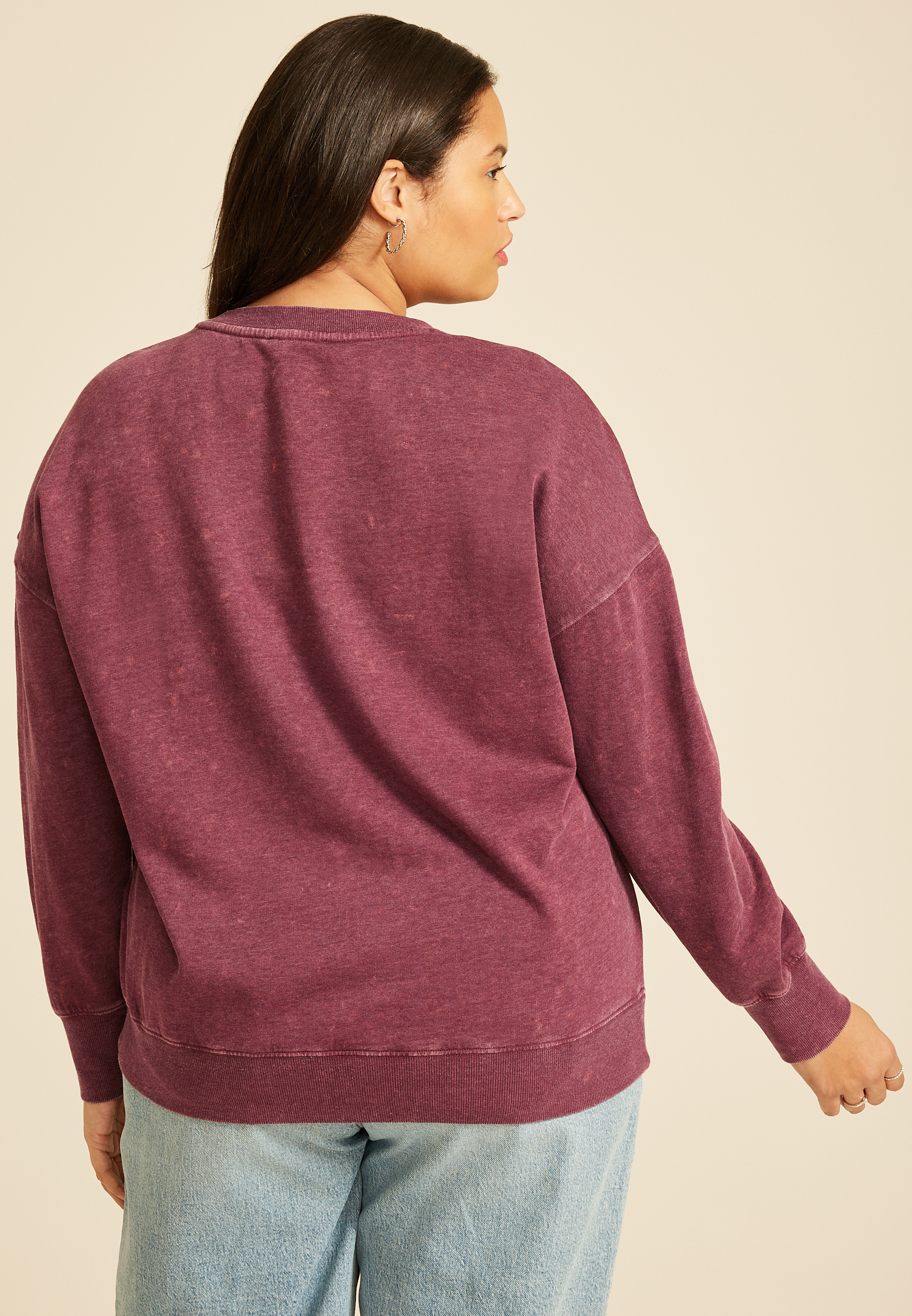 Plus Size Studio Y Embellished Crewneck Sweatshirt, , large