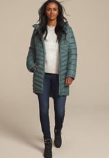 Hooded Long Puffer Jacket, C974, small