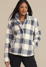 Buffalo Plaid Button Front Jacket, C1772, small
