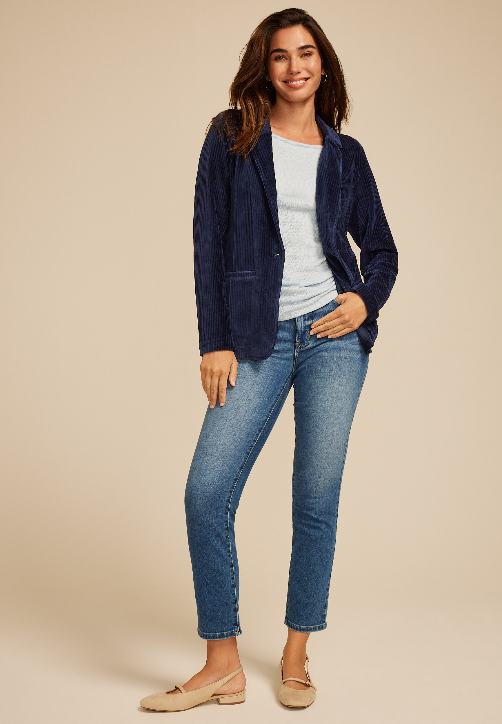 Blue Stretch Corduroy Blazer, C1919, large