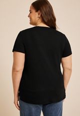 Plus Size 24/7 V Neck Step Hem Tee, C106, small