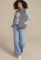 Cable Knit Puffer Vest, , small