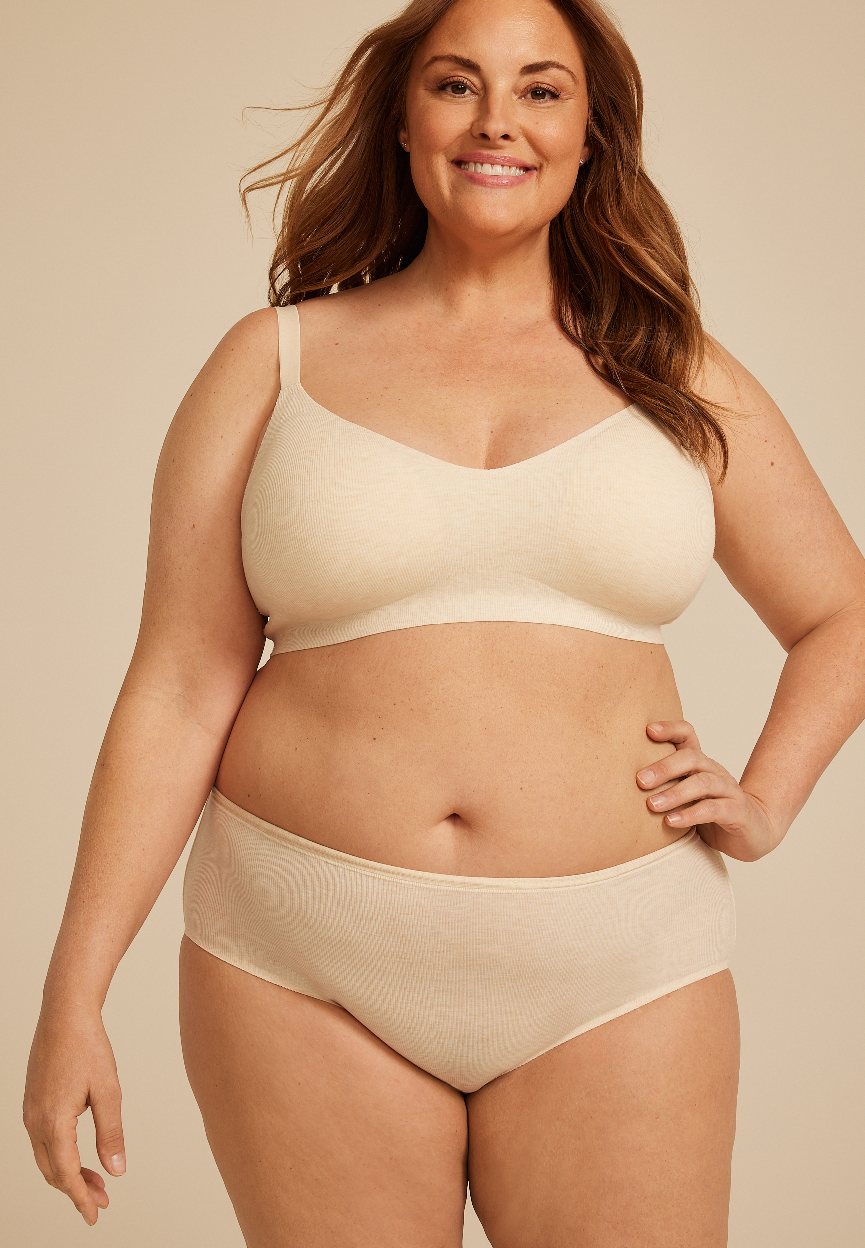 Invisibliss Heathered MicroRib High Waist Hipster Panty, C2445, large