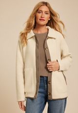 Curly Sherpa Button Jacket, , small