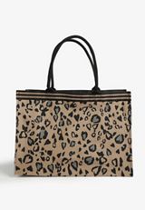 Leopard Print Carryall Tote Bag, NATURAL MULTI, small