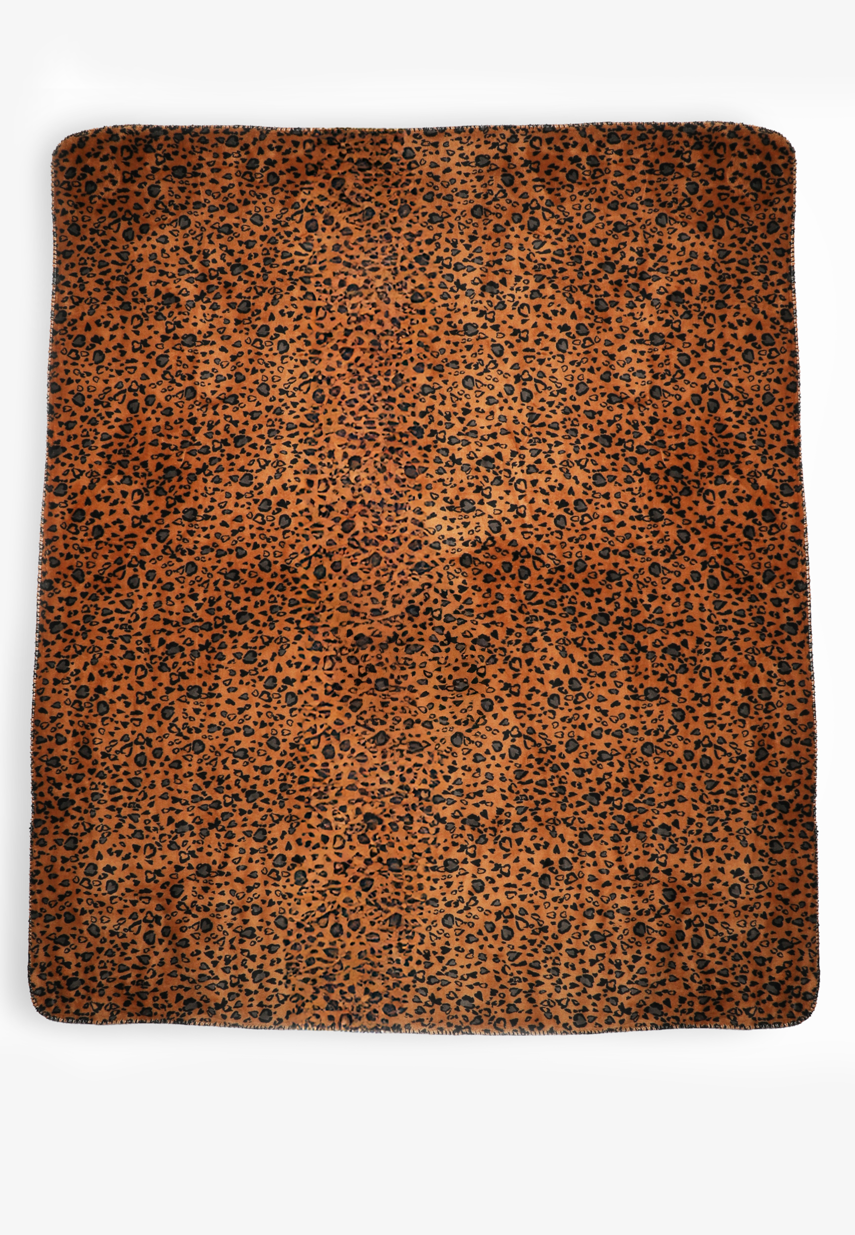 Leopard Fleece Sherpa Throw Blanket, NATURAL MULTI, large