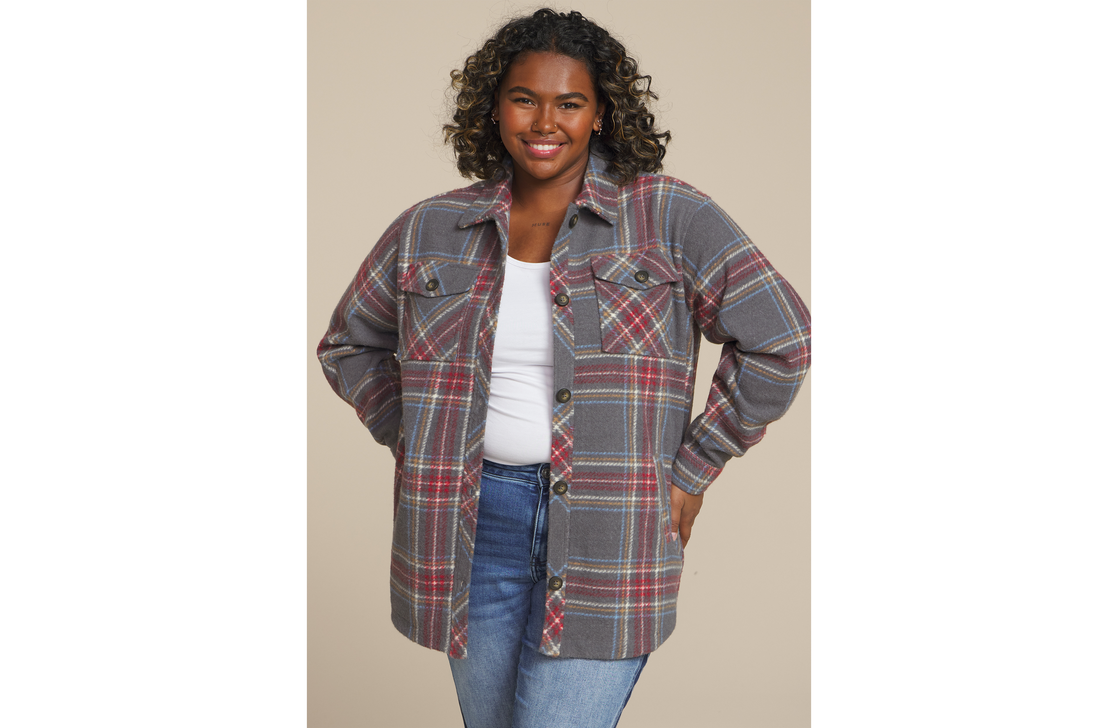 Plus Plaid Shacket