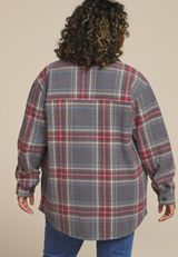 Plus Size Plaid Shacket, C1755, small