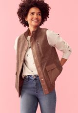 Sherpa Snap Button Vest, , small