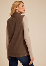 Sherpa Snap Button Vest, , small