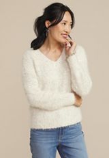 Tinsel V Neck Sweater, C2789, small