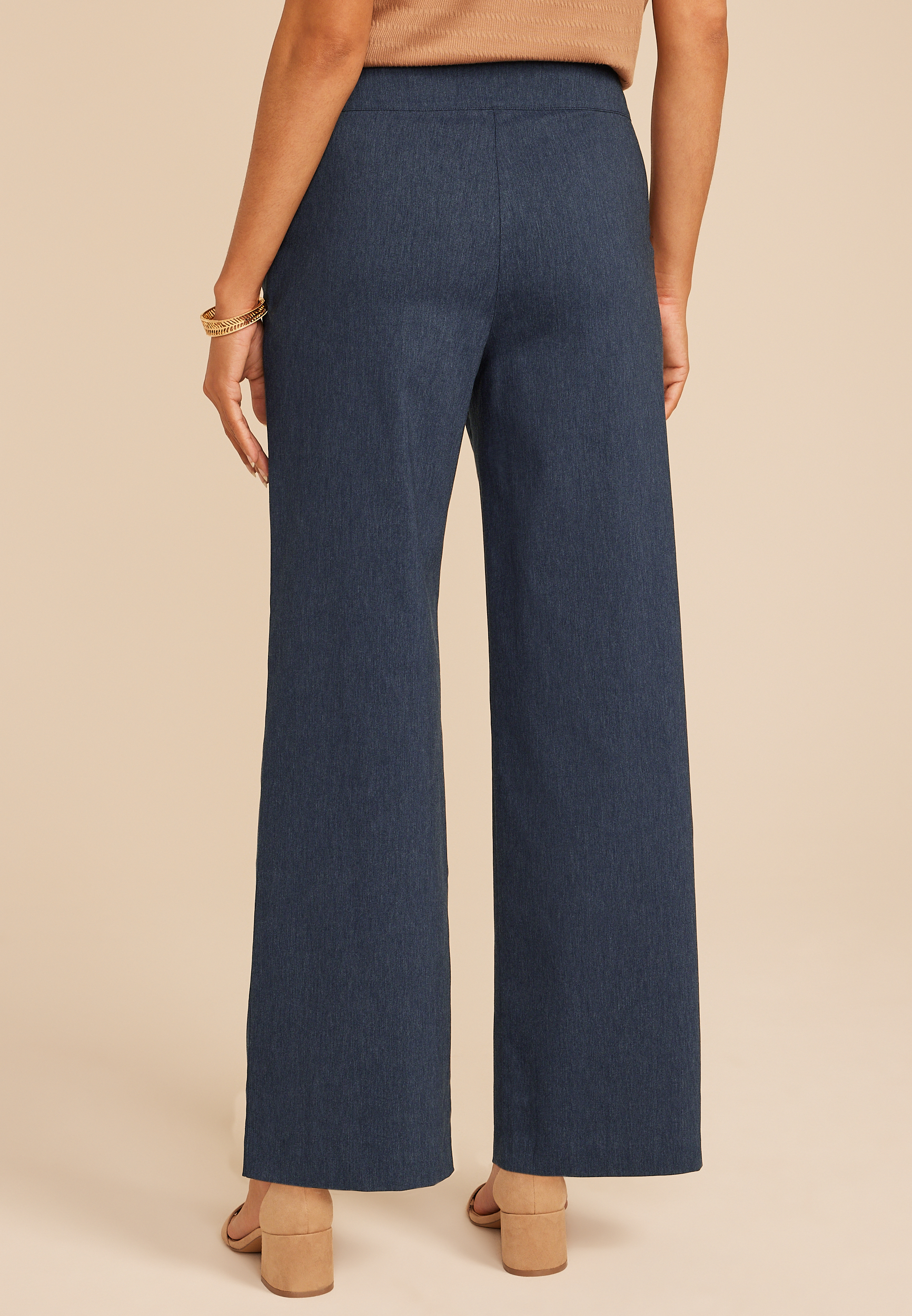 Denim Bengaline Wide Leg Pant