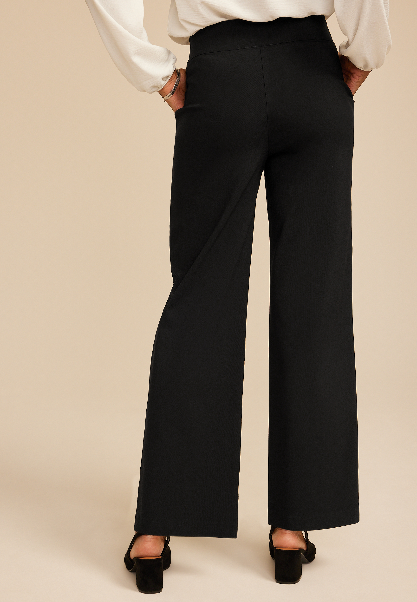 Bengaline Wide Leg, BLACK, large