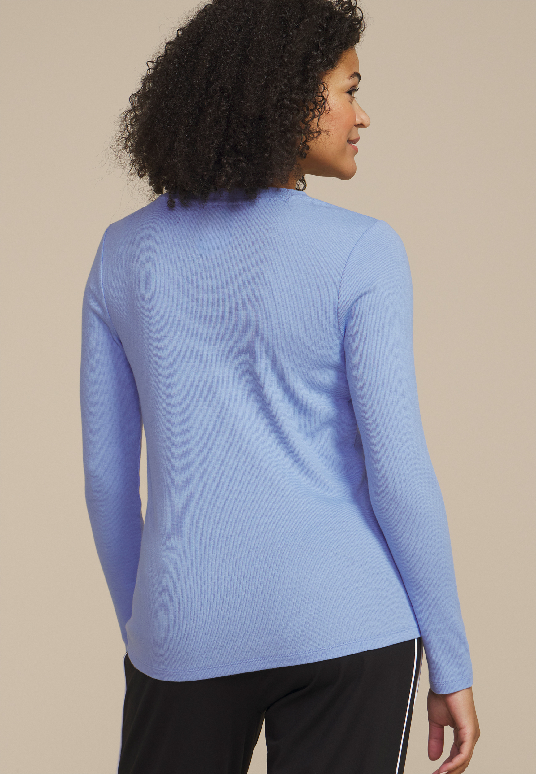 24/7 Ada Ribbed Long Sleeve Tee, C3967, large