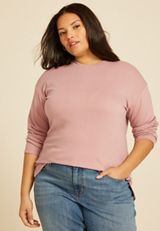 Plus Size 24/7 Ottoman Rib Long Sleeve Tee, C8503, small