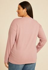 Plus Size 24/7 Ottoman Rib Long Sleeve Tee, C8503, small