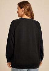 Plus Size Studio Y Black Shimmer Tunic Sweatshirt, C106, small