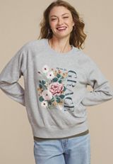 Grow In Grace Floral Relaxed Fit Sweatshirt, C3348, small