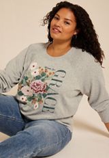 Plus Size Grow In Grace Floral Relaxed Fit Sweatshirt, C3348, small