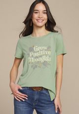 Grow Positive Thoughts Classic Fit Graphic Tee, GRANITE GREEN, small