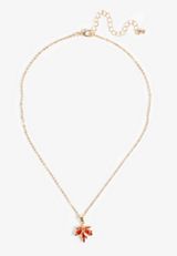 Maple Leaf Dainty Necklace, , small