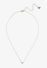 Silver Dainty Rectangle Pendant Necklace, SILVER, small