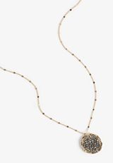 Rectangular Purple Stone Pendant Necklace, GOLD, small
