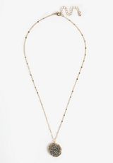 Rectangular Purple Stone Pendant Necklace, GOLD, small