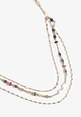 Colorful Multi Strand Beaded Necklace, MULTI, small