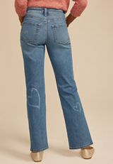 Heart Print High Rise Relaxed Straight Leg Jean, C3337, small