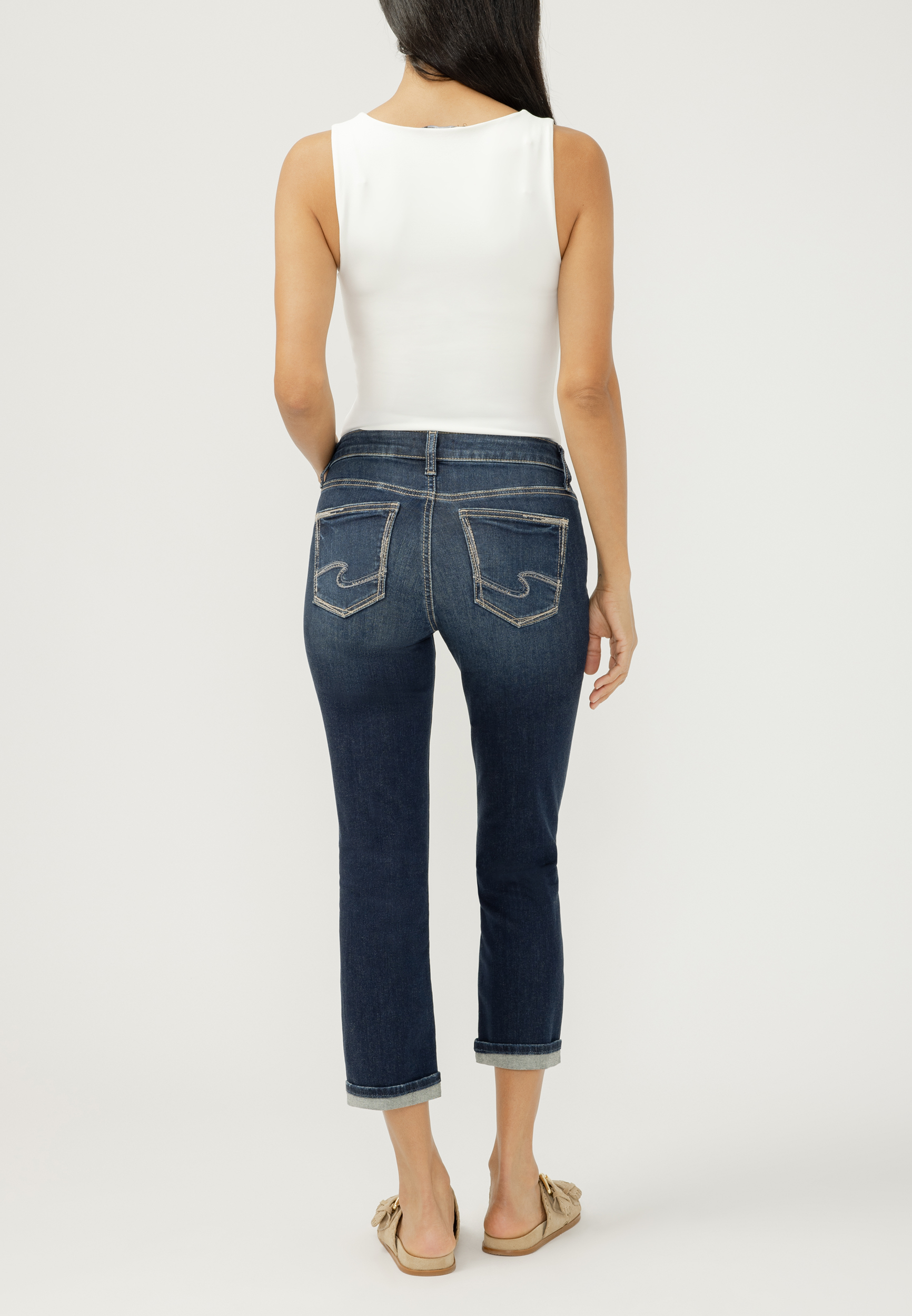 Silver Jeans Co.&reg; Suki Curvy Mid Rise Cuffed Hem Cropped Jean, C258, large